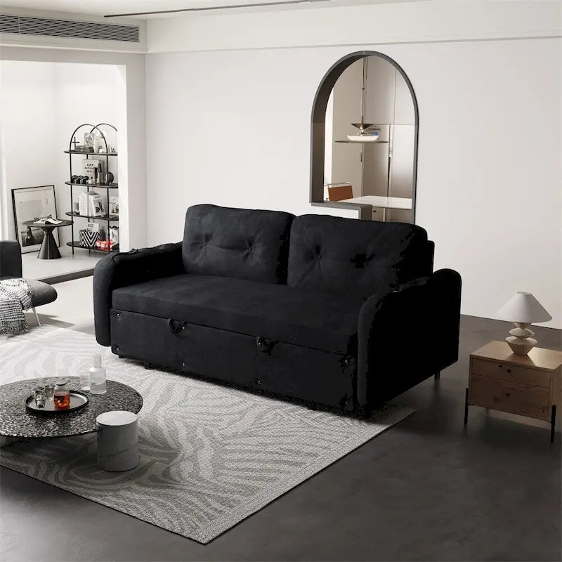 Divano letto queen size da 66" con materasso estraibile e sistema idraulico