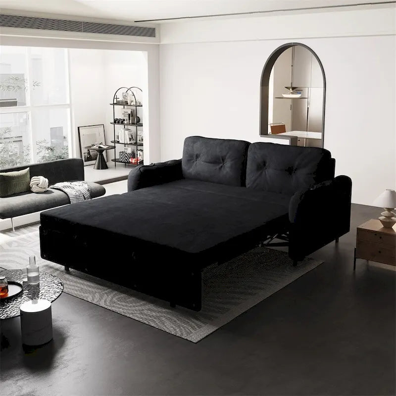Divano letto queen size da 66" con materasso estraibile e sistema idraulico