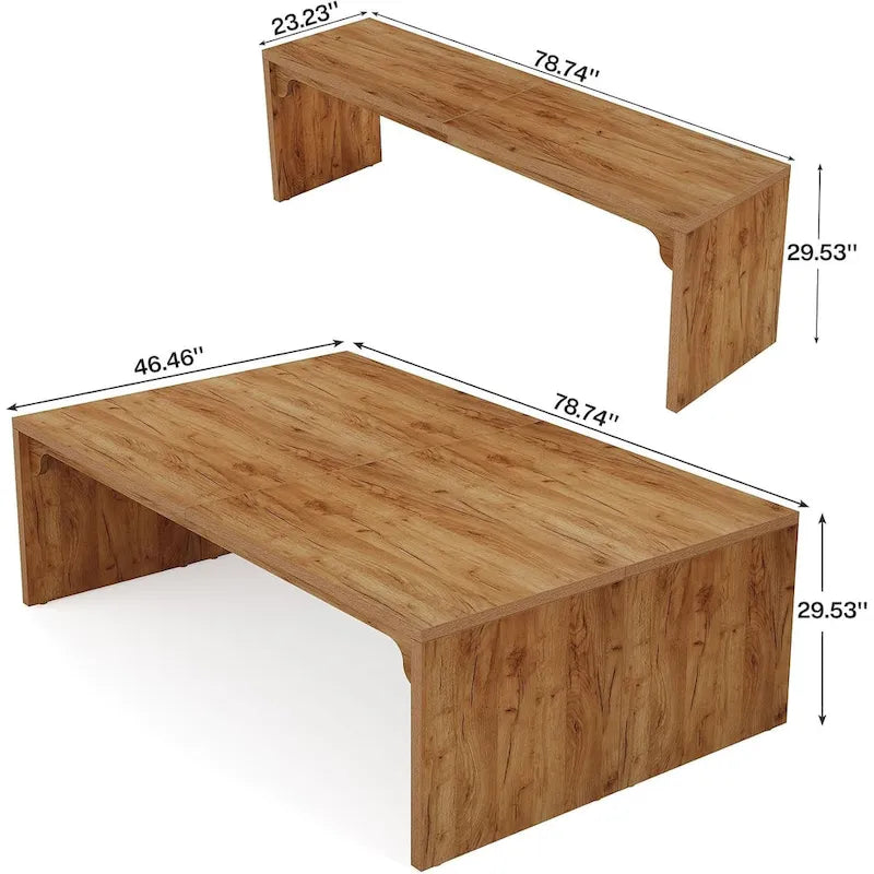 Table de conférence rectangulaire en bois marron de 13FT